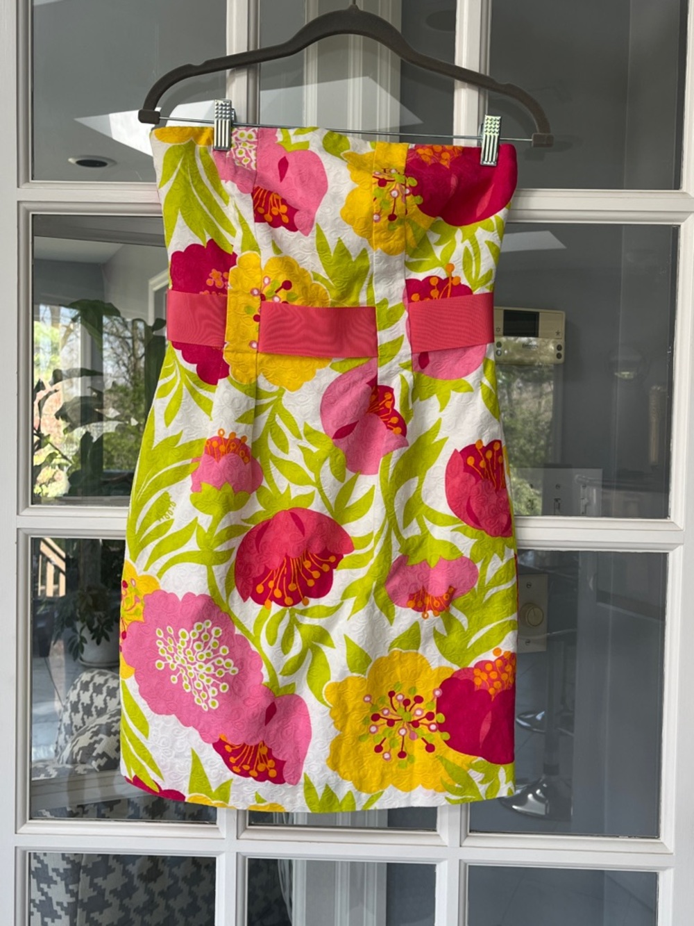 Lilly Pulitzer Vanessa Floral Print Cotton Strapless Dress Sz 4